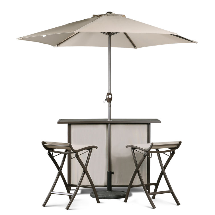 Outdoor bar sets online with umbrella